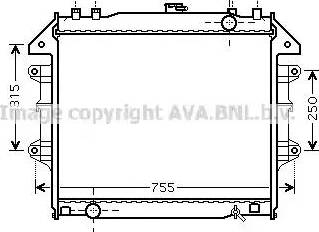 Ava Quality Cooling TO 2430 - Радіатор, охолодження двигуна avtolavka.club