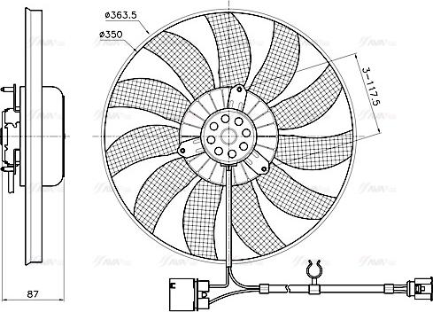 Ava Quality Cooling VN7442 - Вентилятор, охолодження двигуна avtolavka.club