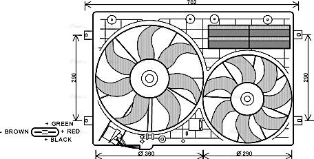Ava Quality Cooling VN7529 - Вентилятор, охолодження двигуна avtolavka.club