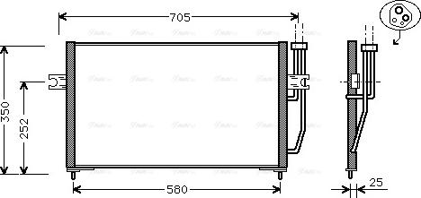 Ava Quality Cooling VO 5128 - Конденсатор, кондиціонер avtolavka.club