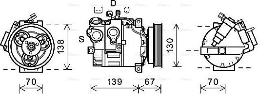 Ava Quality Cooling VOAK167 - Компресор, кондиціонер avtolavka.club