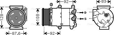 Ava Quality Cooling VOAK184 - Компресор, кондиціонер avtolavka.club