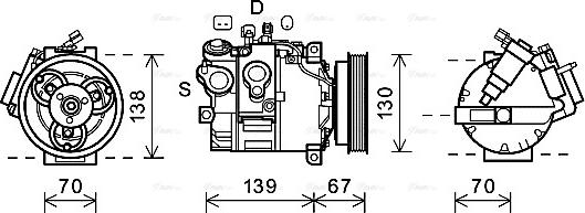 Ava Quality Cooling VOK167 - Компресор, кондиціонер avtolavka.club