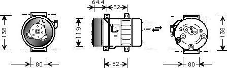 Ava Quality Cooling VO K113 - Компресор, кондиціонер avtolavka.club