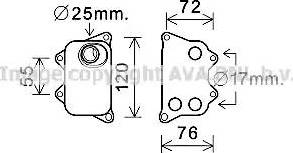 Ava Quality Cooling VW3390 - Масляний радіатор, рухове масло avtolavka.club