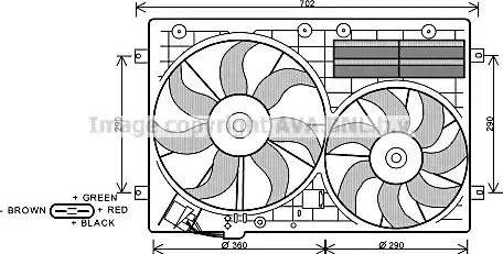 Ava Quality Cooling VW 7529 - Вентилятор, охолодження двигуна avtolavka.club