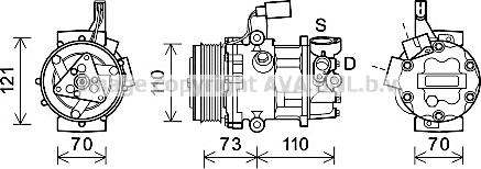 Ava Quality Cooling VWAK375 - Компресор, кондиціонер avtolavka.club