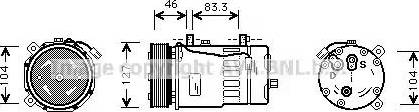 Ava Quality Cooling VW K050 - Компресор, кондиціонер avtolavka.club