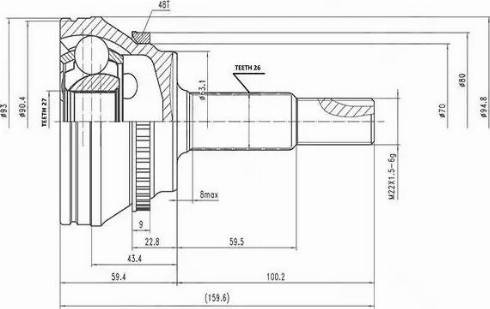 Aywiparts AW1510038A - Шарнірний комплект, ШРУС, приводний вал avtolavka.club