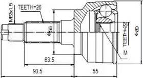 Aywiparts AW1510037 - Шарнірний комплект, ШРУС, приводний вал avtolavka.club