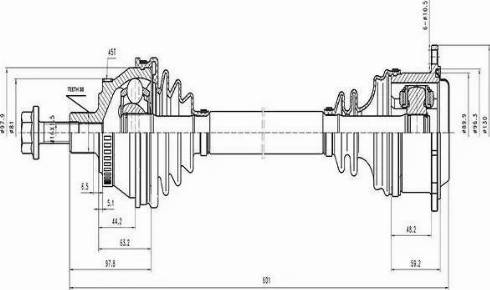 Euro Driveline VW124A - Приводний вал avtolavka.club