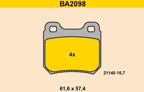 Barum BA2098 - Гальмівні колодки, дискові гальма avtolavka.club