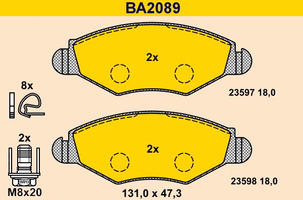 Barum BA2089 - Гальмівні колодки, дискові гальма avtolavka.club