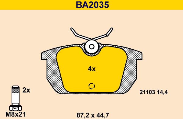 Barum BA2035 - Гальмівні колодки, дискові гальма avtolavka.club