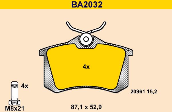 Barum BA2032 - Гальмівні колодки, дискові гальма avtolavka.club