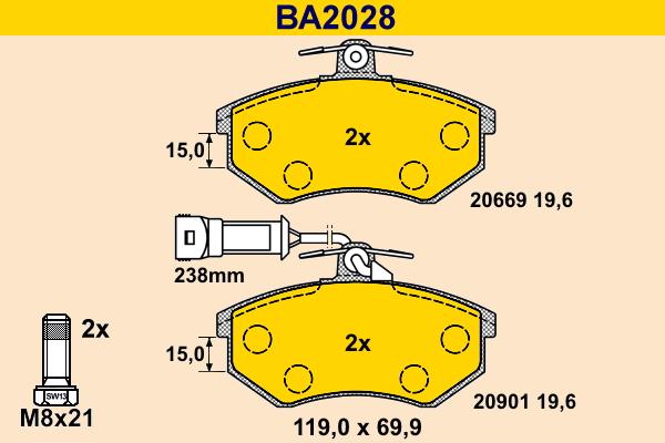 Barum BA2028 - Гальмівні колодки, дискові гальма avtolavka.club