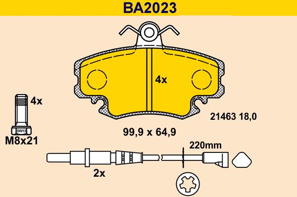 Barum BA2023 - Гальмівні колодки, дискові гальма avtolavka.club