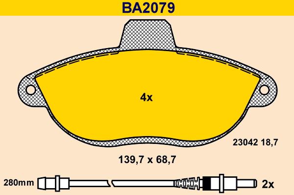 Barum BA2079 - Гальмівні колодки, дискові гальма avtolavka.club