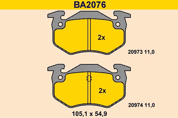 Barum BA2076 - Гальмівні колодки, дискові гальма avtolavka.club