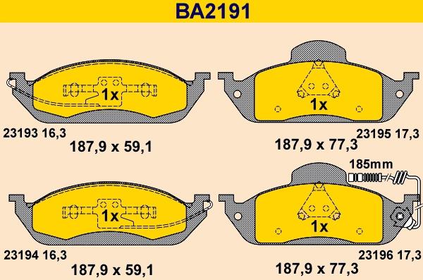 Barum BA2191 - Гальмівні колодки, дискові гальма avtolavka.club