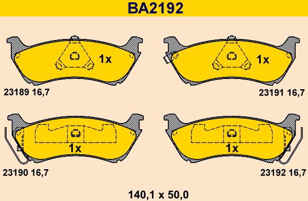 Barum BA2192 - Гальмівні колодки, дискові гальма avtolavka.club