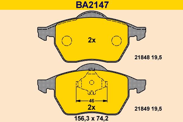 Barum BA2147 - Гальмівні колодки, дискові гальма avtolavka.club