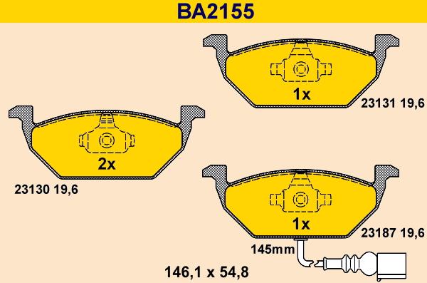 Barum BA2155 - Гальмівні колодки, дискові гальма avtolavka.club