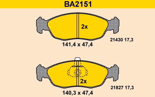 Barum BA2151 - Гальмівні колодки, дискові гальма avtolavka.club