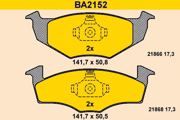 Barum BA2152 - Гальмівні колодки, дискові гальма avtolavka.club