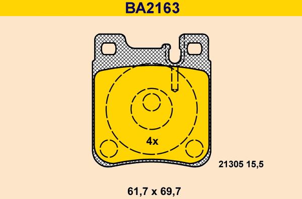 Barum BA2163 - Гальмівні колодки, дискові гальма avtolavka.club