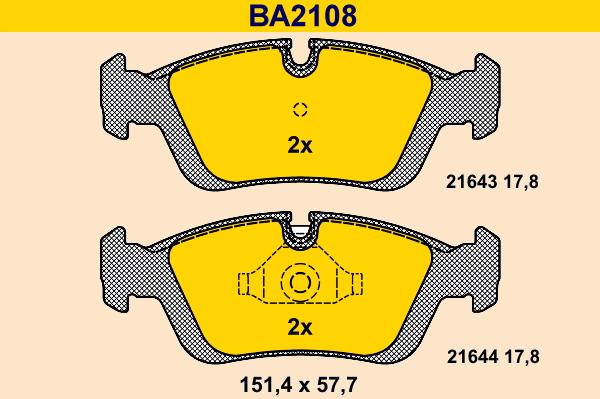 Barum BA2108 - Гальмівні колодки, дискові гальма avtolavka.club