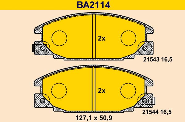 Barum BA2114 - Гальмівні колодки, дискові гальма avtolavka.club