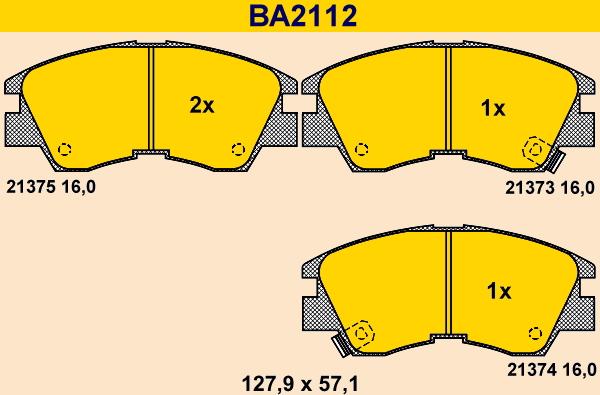 Barum BA2112 - Гальмівні колодки, дискові гальма avtolavka.club