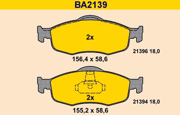 Barum BA2139 - Гальмівні колодки, дискові гальма avtolavka.club