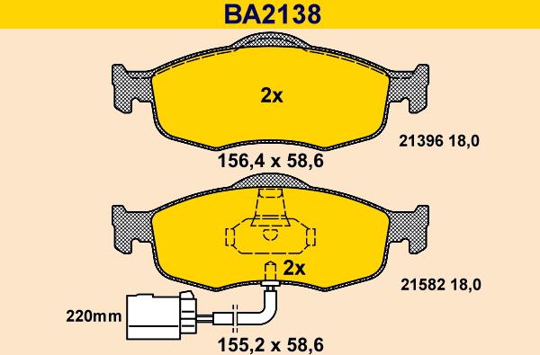 Barum BA2138 - Гальмівні колодки, дискові гальма avtolavka.club