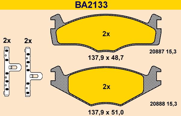 Barum BA2133 - Гальмівні колодки, дискові гальма avtolavka.club