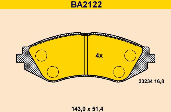 Barum BA2122 - Гальмівні колодки, дискові гальма avtolavka.club