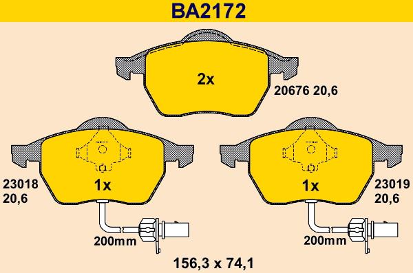 Barum BA2172 - Гальмівні колодки, дискові гальма avtolavka.club