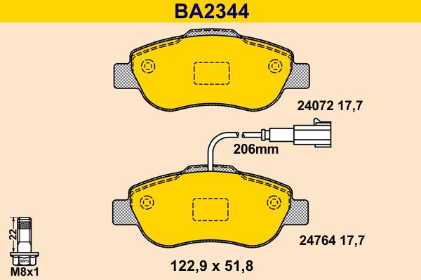 Barum BA2344 - Гальмівні колодки, дискові гальма avtolavka.club