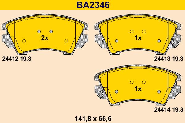 Barum BA2346 - Гальмівні колодки, дискові гальма avtolavka.club