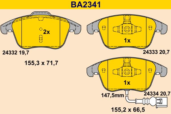 Barum BA2341 - Гальмівні колодки, дискові гальма avtolavka.club