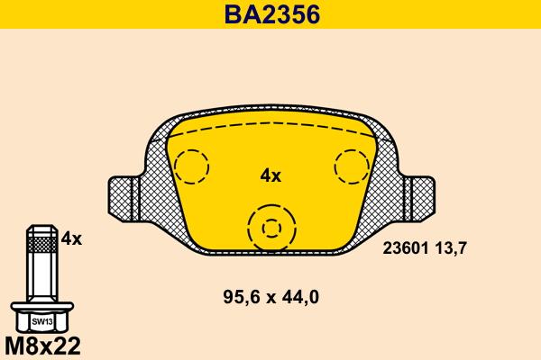 Barum BA2356 - Гальмівні колодки, дискові гальма avtolavka.club