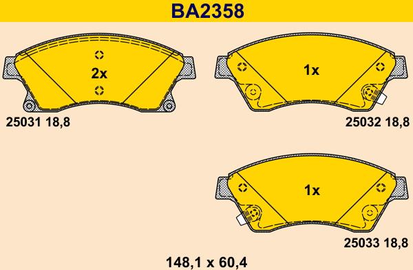 Barum BA2358 - Гальмівні колодки, дискові гальма avtolavka.club