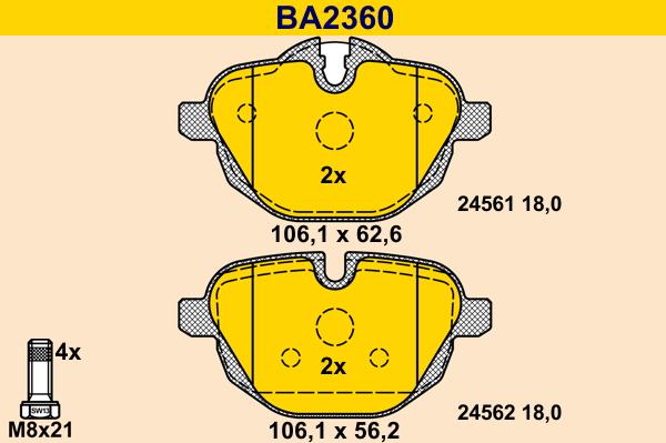 Barum BA2360 - Гальмівні колодки, дискові гальма avtolavka.club