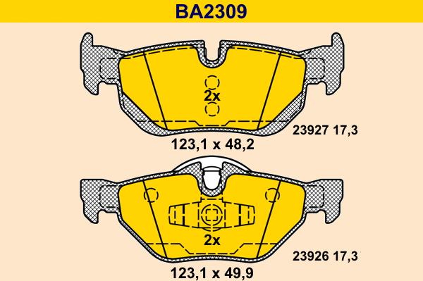 Barum BA2309 - Гальмівні колодки, дискові гальма avtolavka.club