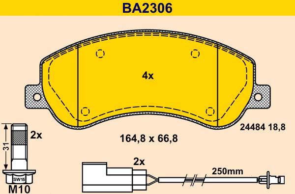 Barum BA2306 - Гальмівні колодки, дискові гальма avtolavka.club