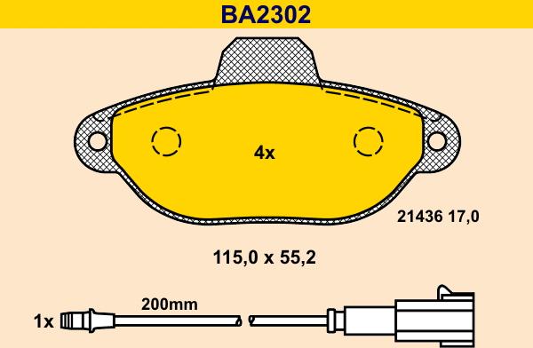 Barum BA2302 - Гальмівні колодки, дискові гальма avtolavka.club