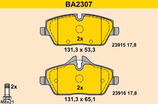 Barum BA2307 - Гальмівні колодки, дискові гальма avtolavka.club