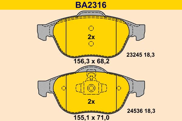 Barum BA2316 - Гальмівні колодки, дискові гальма avtolavka.club