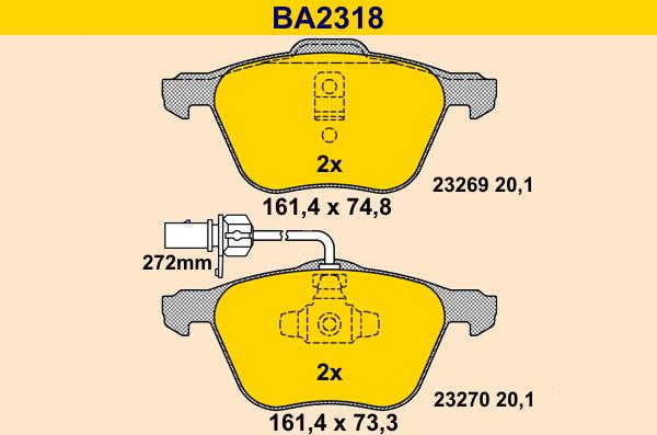 Barum BA2318 - Гальмівні колодки, дискові гальма avtolavka.club